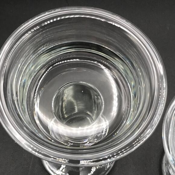 Vintage Crystal Glass Candle Holders - Compotes Set of 2 Maded in Krosno Poland - Picture 2 of 7